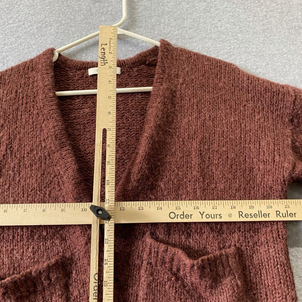 Madewell Wool Alpaca Open Front Cardigan XXS Rust Maroon Brown Cozy Fall Sweater - Picture 7 of 10